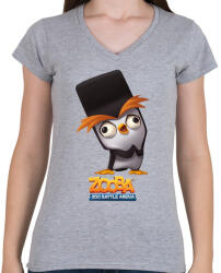 printfashion Zooba - Fuzzy - Női V-nyakú póló - Sport szürke (4602709)