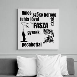 printfashion Nincs szőke herceg fehér lóval csak fasza gyerek pecabottal - Vászonkép - Fehér (7637856)