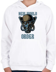 printfashion ÚJ VILÁGREND - Gyerek kapucnis pulóver - Fehér (11591318)