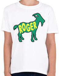 printfashion Roger Federer GOAT - Gyerek póló - Fehér (15793026)