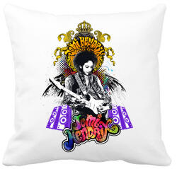 printfashion Jimi Hendrix - Párnahuzat, Díszpárnahuzat - Fehér (16834658)