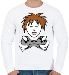 printfashion Gamer - Férfi pulóver - Fehér (12027609)