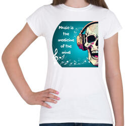 printfashion Music is the medicine - Női póló - Fehér (16661123)