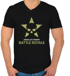 printfashion Battle Royale - Absolute Power - Férfi V-nyakú póló - Fekete (1779878)