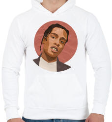 printfashion Asap Rocky - Férfi kapucnis pulóver - Fehér (2656001)