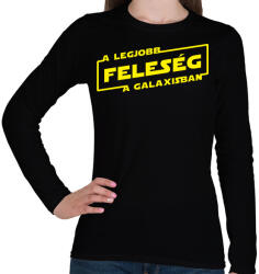 printfashion A legjobb feleség a galaxisban - Női hosszú ujjú póló - Fekete (1000943)