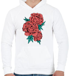 printfashion Rózsa - Férfi kapucnis pulóver - Fehér (11761484)
