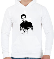 printfashion Lucifer - Férfi kapucnis pulóver - Fehér (2748951)