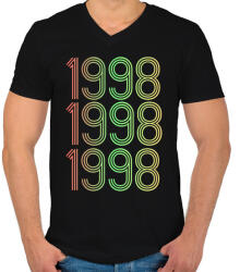 printfashion 1998 - Férfi V-nyakú póló - Fekete (4280355)