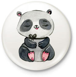 printfashion Cute Panda girl - Kitűző, hűtőmágnes - Fehér (3079142)