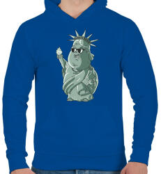 printfashion Szabadság-szobor - Férfi kapucnis pulóver - Királykék (293173)