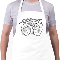printfashion Pew pew pew csak úgy - Kötény - Fehér (11120199)