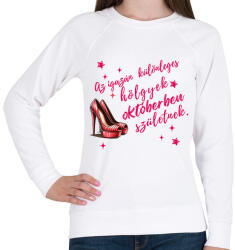 printfashion Szülinap október tűsarkú - Női pulóver - Fehér (16838241)