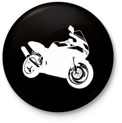 printfashion kawasaki zx6r - Kitűző, hűtőmágnes - Fekete (3104136)