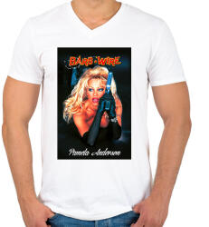 printfashion Pamela Anderson - Férfi V-nyakú póló - Fehér (12361887)
