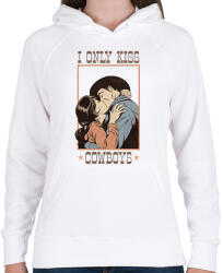 printfashion I only kiss cowboys - Női kapucnis pulóver - Fehér (7496695)