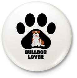 printfashion Bulldog Lover - Kitűző, hűtőmágnes - Fehér (14089751)