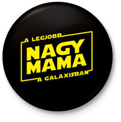 printfashion A legjobb nagymama a galaxisban - Kitűző, hűtőmágnes - Fekete (3095059)
