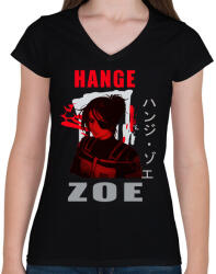 printfashion HANGE ZOE - Női V-nyakú póló - Fekete (5566105)