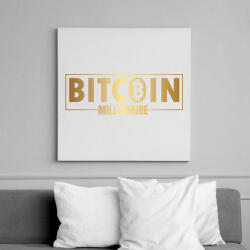 printfashion bitcoin millionaire gold - Vászonkép - Fehér (6637945)