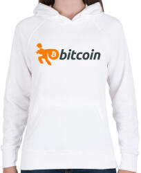 printfashion Bitcoin - Női kapucnis pulóver - Fehér (1310159)