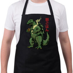 printfashion Morning Godzilla - Kötény - Fekete (4933199)
