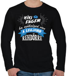 printfashion Hívj engem - Rendőr - Férfi hosszú ujjú póló - Fekete (7693043)