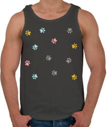 printfashion Színes mancsok - Férfi atléta - Sötétszürke (5790424)