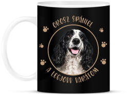 printfashion Orosz spániel - Legjobb barát - Bögre - Fekete (7177331)