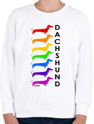printfashion Rainbow dachshund - Gyerek pulóver - Fehér (13416001)