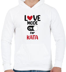 printfashion Love mode - Névvel (fekete) - Férfi kapucnis pulóver - Fehér (11644724)