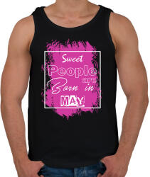 printfashion A kedves emberek májusban születtek - Férfi atléta - Fekete (1475210)