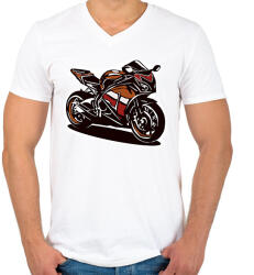 printfashion cbr firebladereps - Férfi V-nyakú póló - Fehér (2895333)