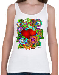 printfashion Szerelmes szivek - Női atléta - Fehér (824366)