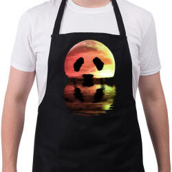 printfashion Panda hold - Kötény - Fekete (4933560)