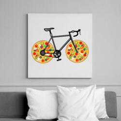 printfashion Pizza bicikli - Vászonkép - Fehér (13095582)