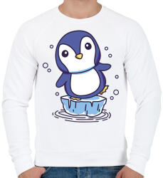 printfashion Pingvin - Férfi pulóver - Fehér (14120826)