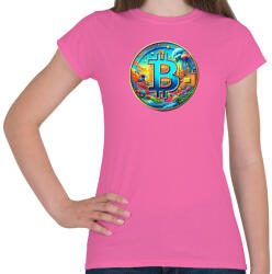 printfashion Bitcoin - Női póló - Rózsaszín (15138059)