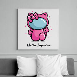 printfashion Hello impostor - Hello K - among us meme - Vászonkép - Fehér (6638669)