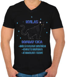 printfashion Nyilas - Bombay cica - Férfi V-nyakú póló - Fekete (13337597)