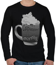 printfashion catpuccinoBW - Férfi hosszú ujjú póló - Fekete (5580587)