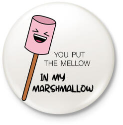 printfashion Fire-Marshmallow - Női - Kitűző, hűtőmágnes - Fehér (7000526)