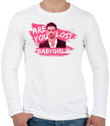 printfashion Are you lost babygirl? - Férfi hosszú ujjú póló - Fehér (2766046)