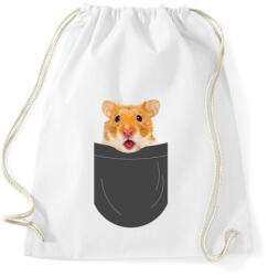 printfashion Hörcsög zsebben - Sportzsák, Tornazsák - Fehér (7103956)