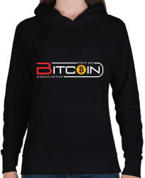 printfashion BITCOIN 4 EVER 7 - Női kapucnis pulóver - Fekete (6002828)