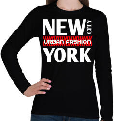 printfashion New York City - Női hosszú ujjú póló - Fekete (4386855)