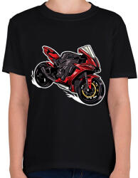 printfashion Sport motor - Gyerek póló - Fekete (14140142)