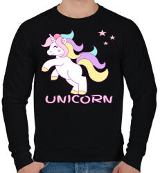 printfashion unikornis - Férfi pulóver - Fekete (6030442)