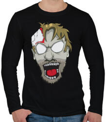 printfashion Zobie head - Férfi hosszú ujjú póló - Fekete (852857)