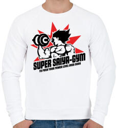 printfashion Super Saiyan Gym - Férfi pulóver - Fehér (1480459)